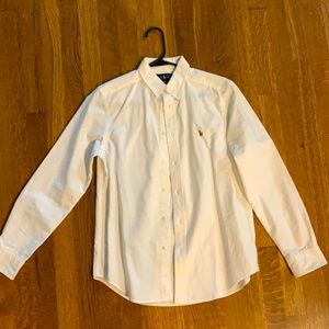 White button down polo